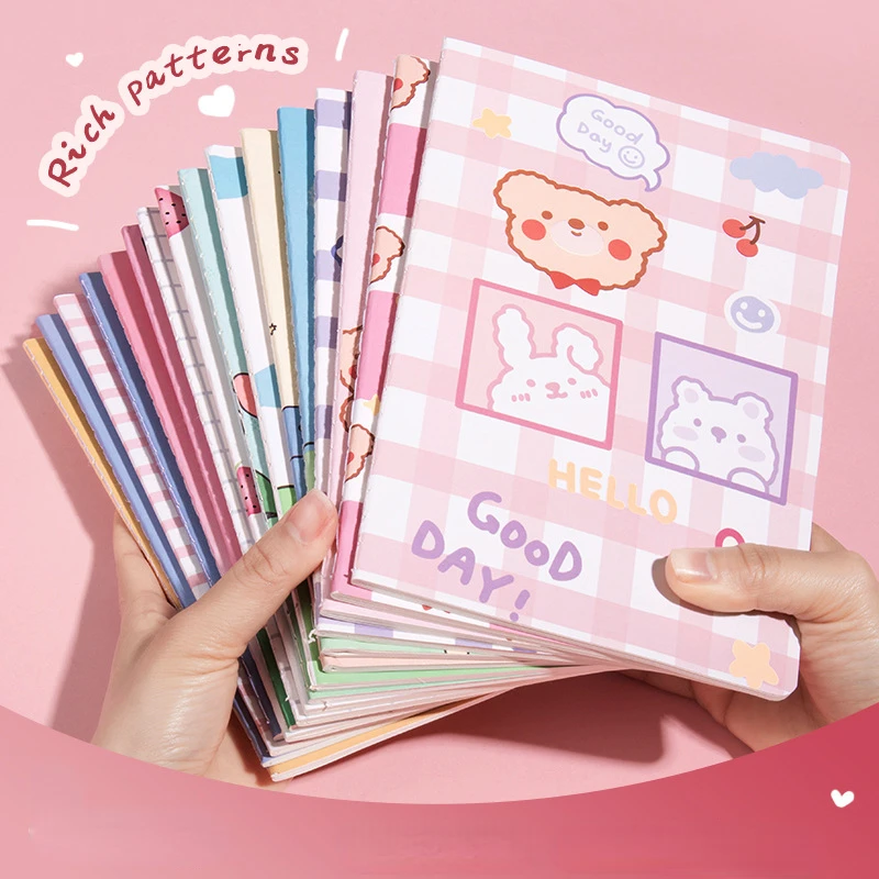 

4 Pcs Kawaii A5 Book Notepad Notebook Cartoon Memo Ins Student Hand Ledger Diary for School Supplies Kawaii Stationery