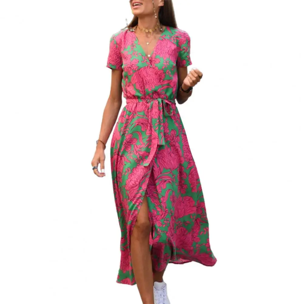 

Midi Dress Fabulous Soft Short Sleeve Breathable Summer Beach Dress Female Clothes Lady Dress Women Midi Dress