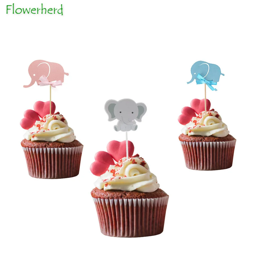 

Cute Elephant Insert Card Cake Card Elephant Pink Insert Stick Bamboo Stick Insert Card Dessert Table Decoration Birthday Party