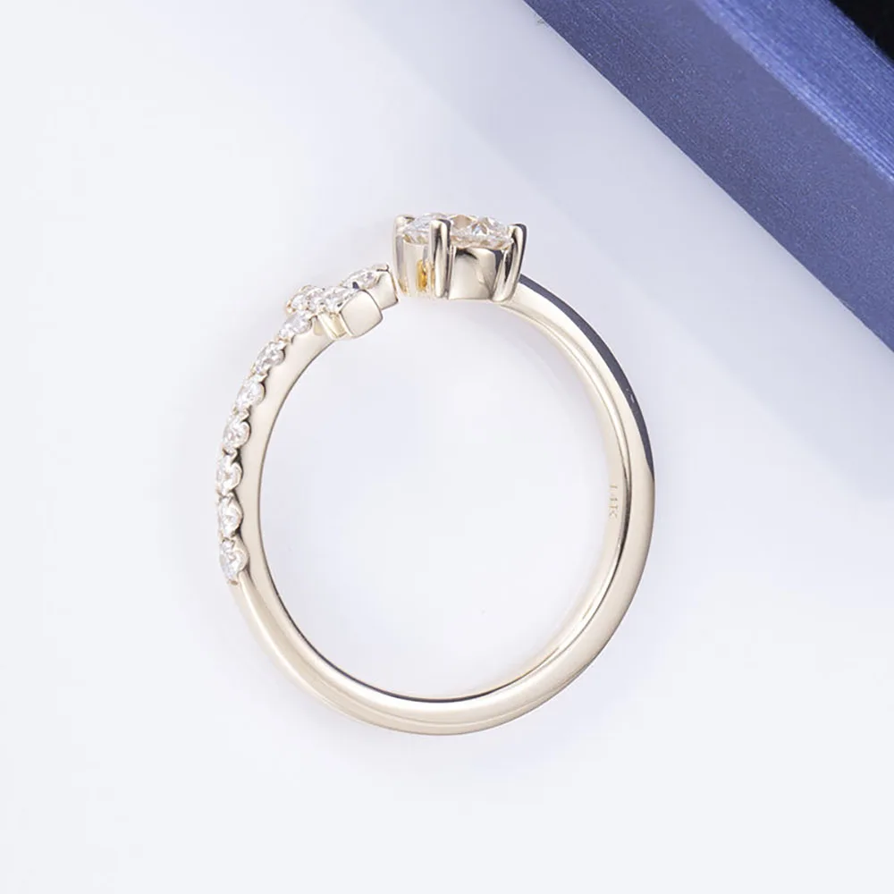 Обручальное кольцо с бриллиантом круглой огранки 1 карат желтое золото 14