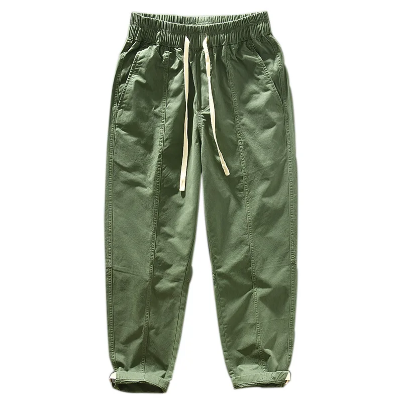 

Брюки мужские однотонные прямые в японском стиле ретро, модные спортивные хлопковые облегающие повседневные штаны со средней талией, весна...