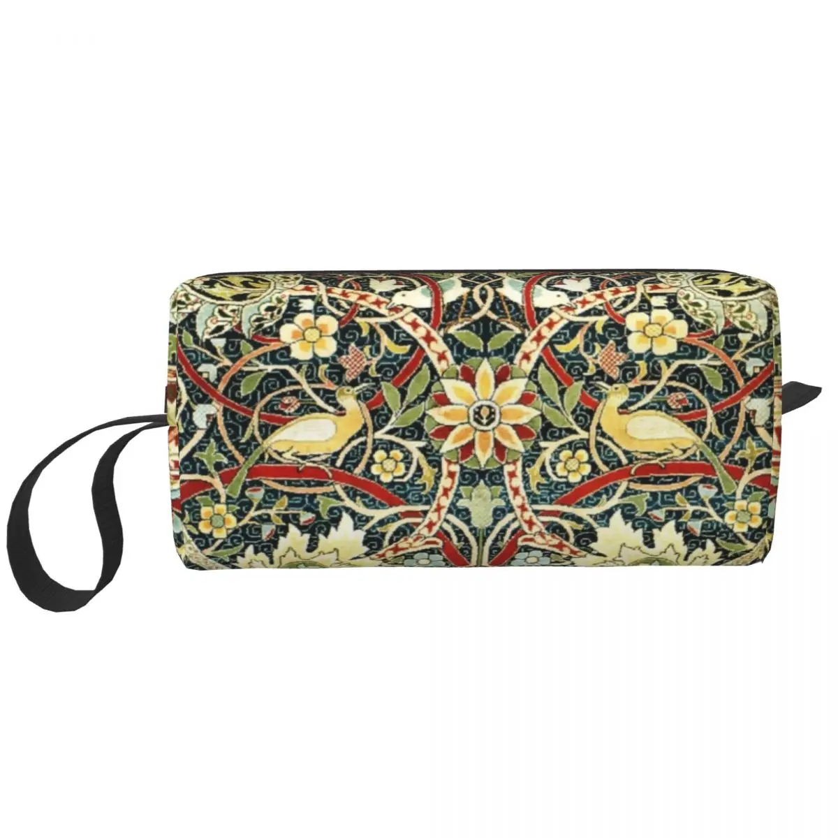 

Custom William Morris Bullerswood Antique Rug Print Travel Cosmetic Bag Makeup Toiletry Organizer Ladies Beauty Storage Dopp Kit