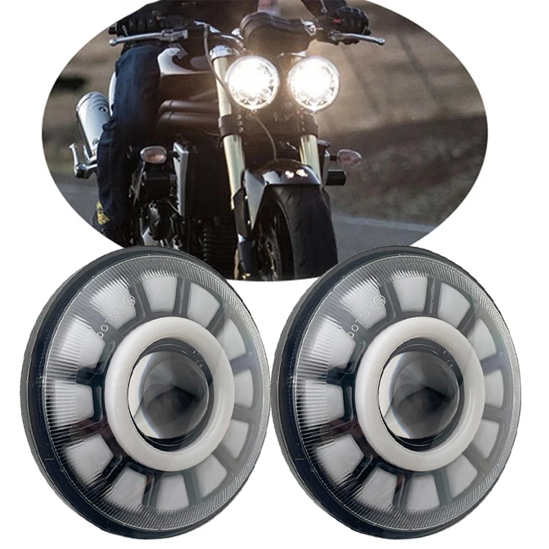 2 шт. 5 3/4 &quotмотоциклетная фара 75-дюймовая светодиодная для harley Triumph Rocket iii 3 Speed Triple