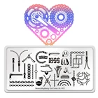 Трафарет BeautyBigBang для стемпинга ногтей, рисунок в горошек, геометрический дизайн, разные формы, пластина для украшения ногтей