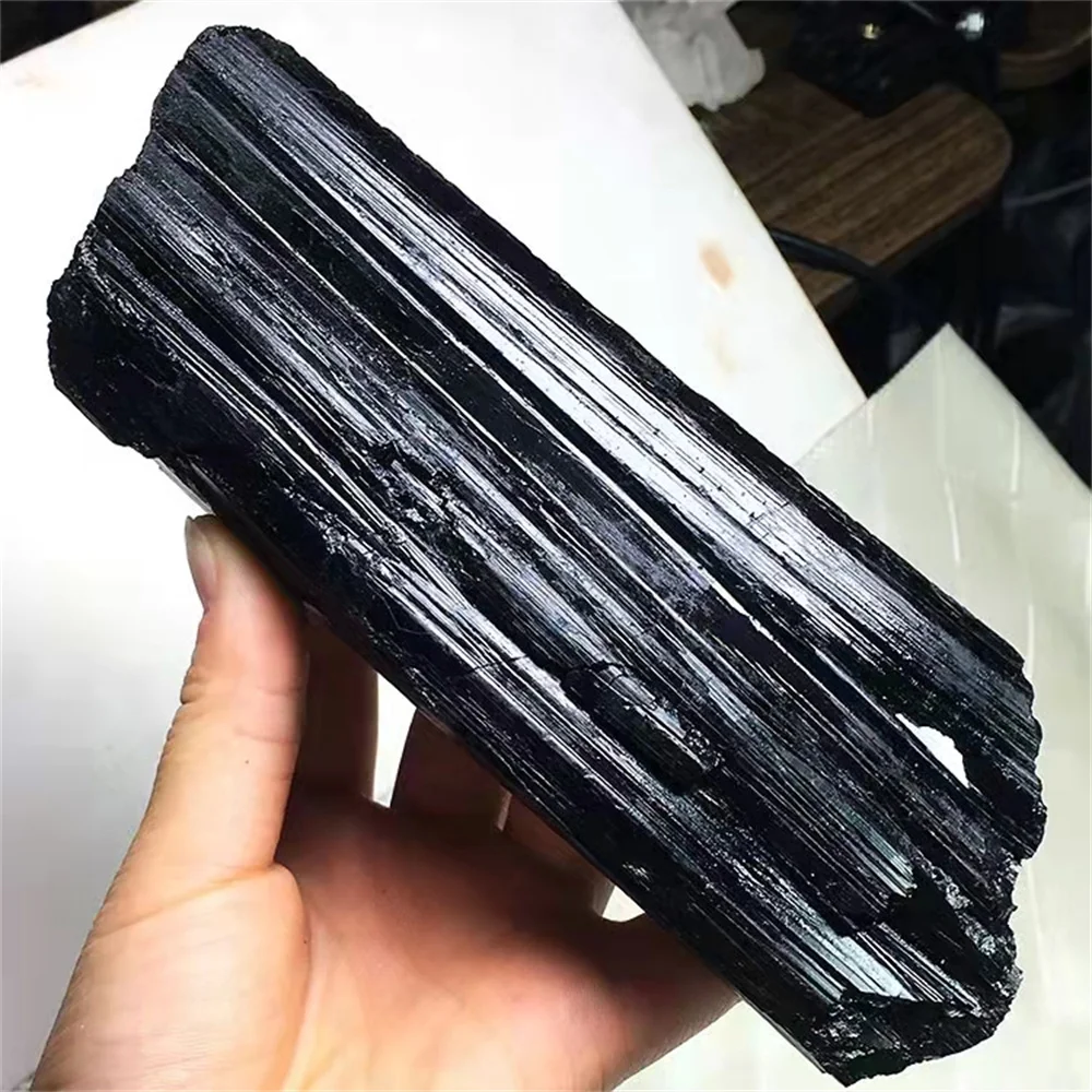 

Natural Black Tourmaline Original Specimen Crystal Energy Home Office Decoration Craft Gifts Reiki Healing Ornaments