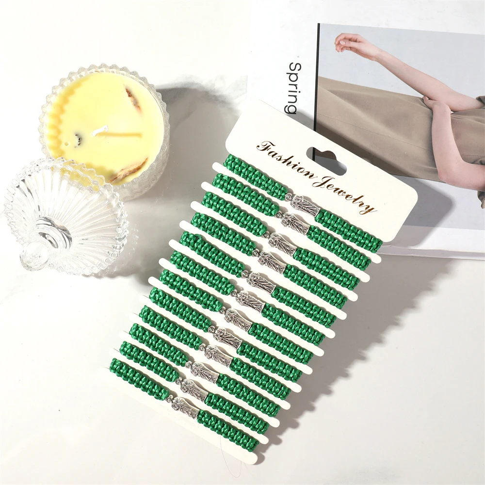 Мексиканские Католические Браслеты Из Зеленых Бусин