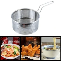 stainless steel basket kitchen colander mesh noodle dumplings strainer deep fried frying pan spoon colander cook tool