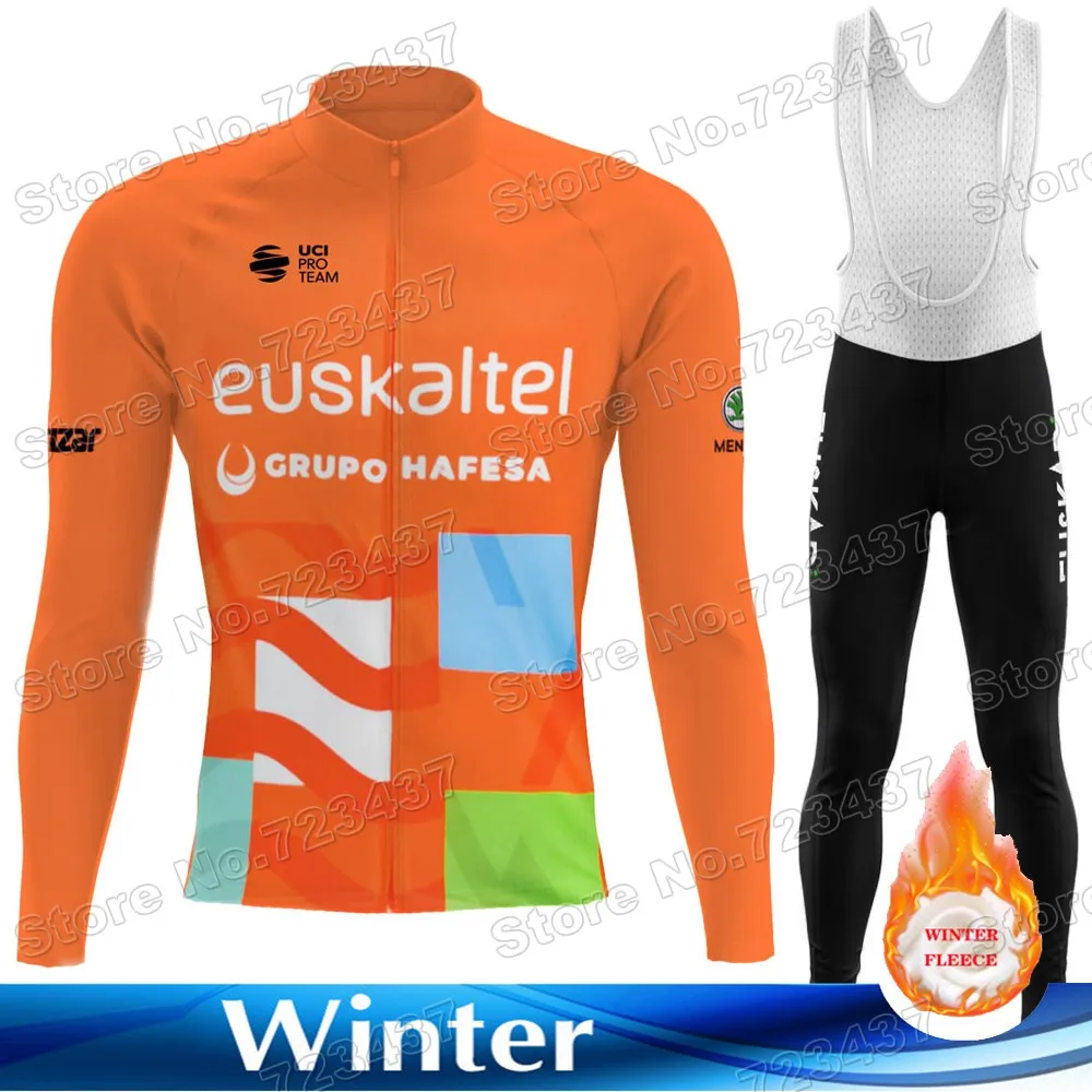 

2022 Team Euskaltel Euskadi Cycling Jersey Set Winter Cycling Clothing Men Road Bike Thermal Jacket Suit Maillot Ciclismo Ropa