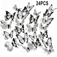 1224pcs butterflies decal stickers wall stickers bedroom 3d butterfly accessories wedding decoration living room home decor