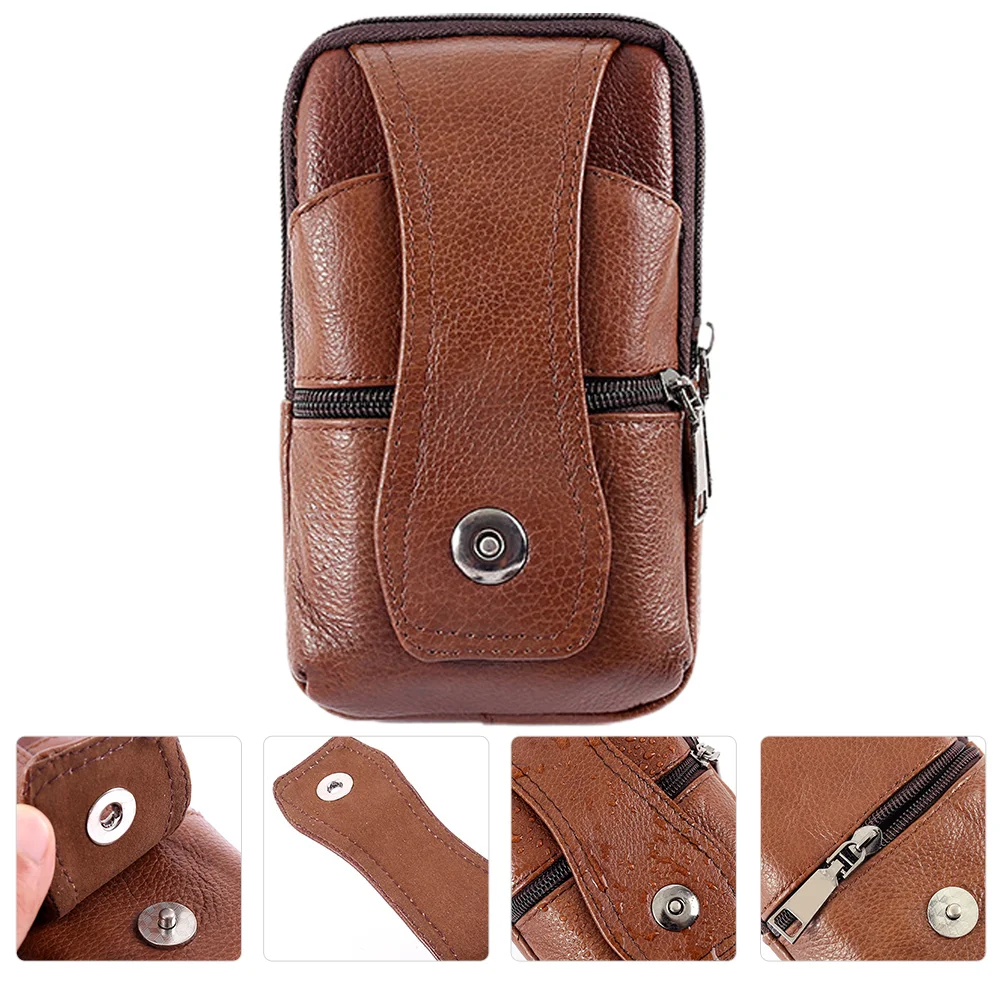 

Men's Mobile Phone Bag Creative The Tote Manual Practical Waist Purse Cowhide Business Portable Handbag Versatile