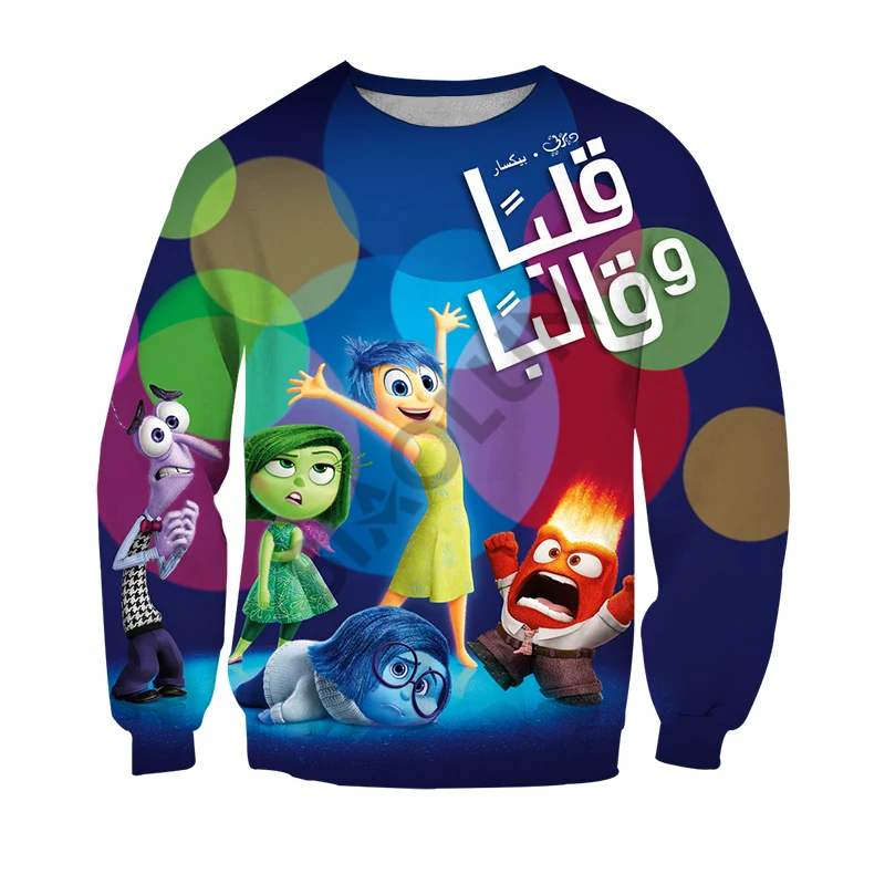 

Disney Autumn Inside Out Movie 3D Print Hoodies Cartoon Boys Girls Casual Long Sleeve O-neck Sweatshirts Children Cute Tops