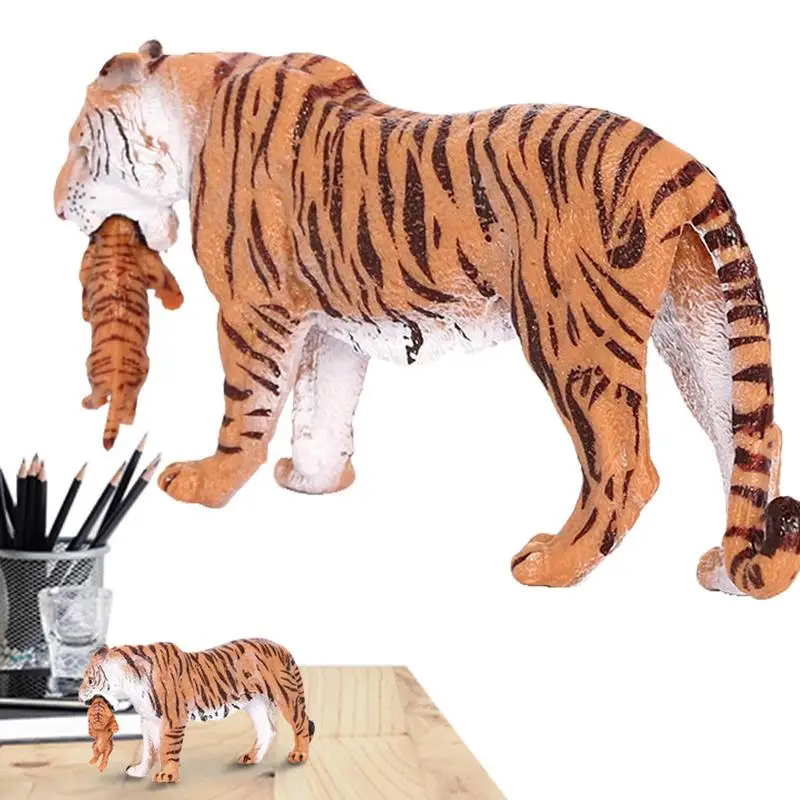 

Realistic Tigers Figurines With Tiger Cubs Jungle Animals Figures Family Set Educational Toy Cake Toppers Christmas Gifts