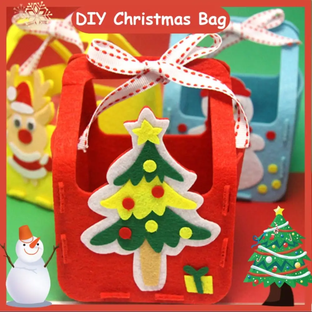 

House Decoracion DIY Xmas Candy Bag Christmas Tree Non-woven Fabric DIY Christmas Bag Toy Santa Claus Father Christmas