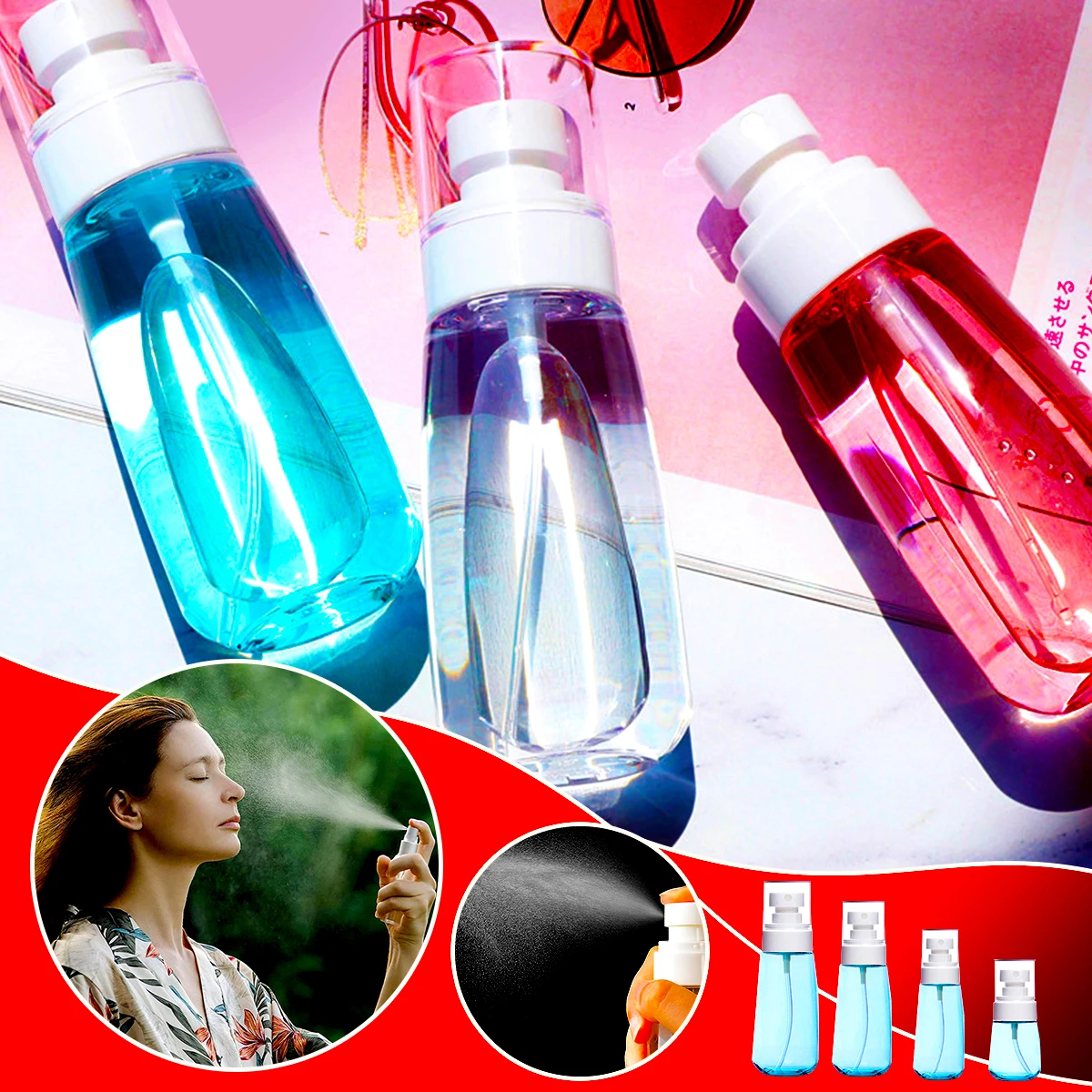 

Travel Sub-Bottled Spray Bottle Mini Cosmetic Empty Pump Container Plastic Perfume Atomizer Lotion Shower Gel Refillable Bottles