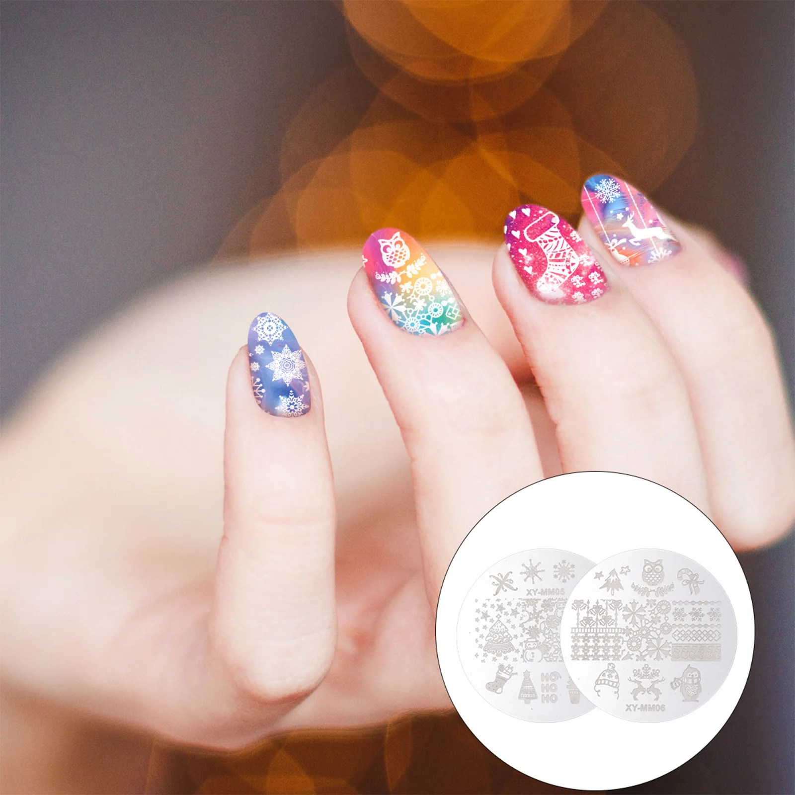 

10Pcs Nail Plate Small Creative Nail Stencils Manicure Tools for