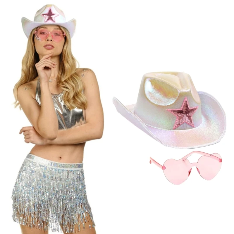 

Солнцезащитные очки в форме сердца, блестки, звездная шляпа, свадебная шляпа-девичник для девушки, фотографирующейся