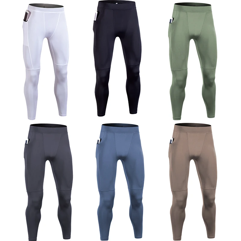 

Мужские спортивные облегающие брюки, высокоэластичные быстросохнущие дышащие Компрессионные Леггинсы, спортивные брюки для баскетбола, фитнеса, тренировок, велоспорта