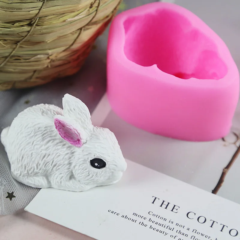

3D Rabbit Mold Silicone Candle Mold Cookie Making Easter Bunny Cake Mold Fondant Cake Chocolate Silicone Mould Mousse
