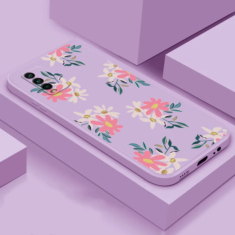 

For Xiaomi POCO M3 POCO X3 GT POCO X3 NFC soft phone case TPU silicone flower phone Shell simple color back cover phone case