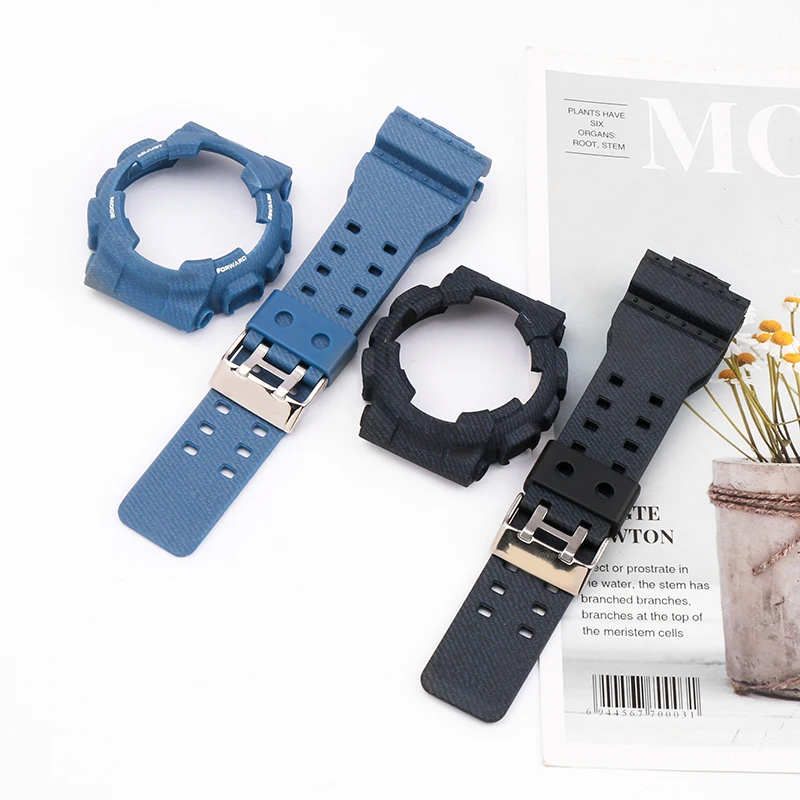 Camo Rubber Resin strap case for Casio G-shock GA110 100 120 140 GD GLS GAX Sports Waterproof Watch strap Accessories Buckle