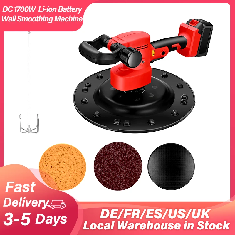 DC 110/220V Electric Wall Sander Cement Mortar Trowel Li-ion