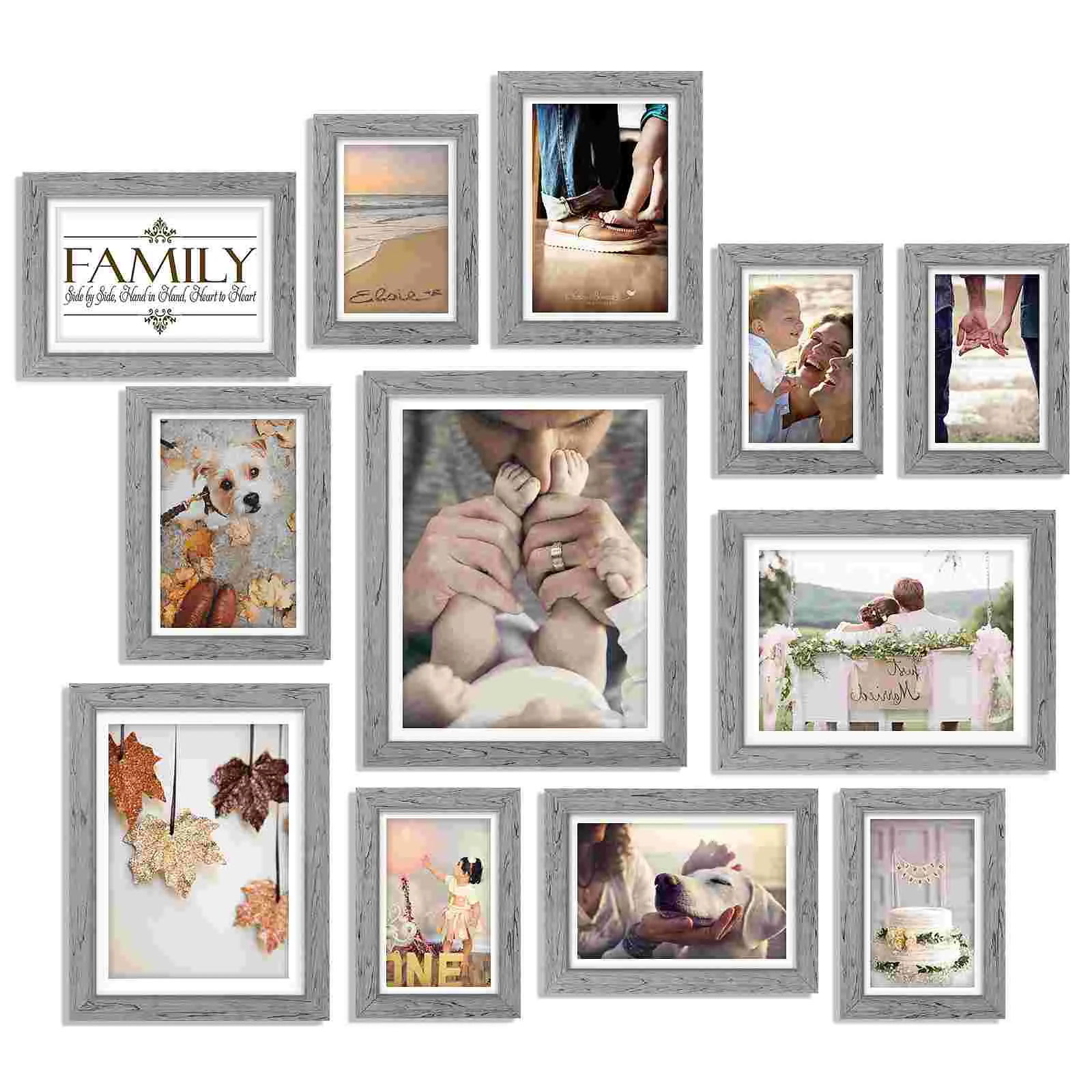 

HOMEMAXS 12PCS Picture Frames Acrylic Panel Photo Frames Set Vintage Picture Wall Supplies Photo Holder Family Class Wall