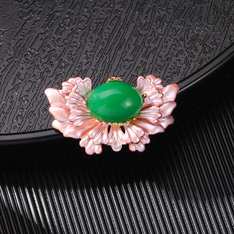 Элегантные хрустальные броши с лепестками цветов Haitang высококачественные