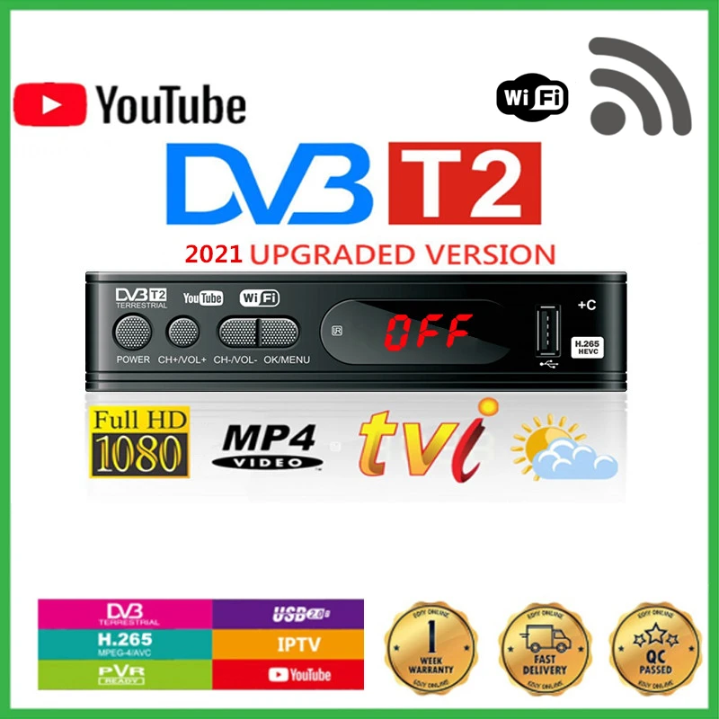 Новинка 2022 года ТВ-приставка CCCAM Dvb T2 Wi-Fi Usb 2 0 Full-HD 1080P стандартный тюнер