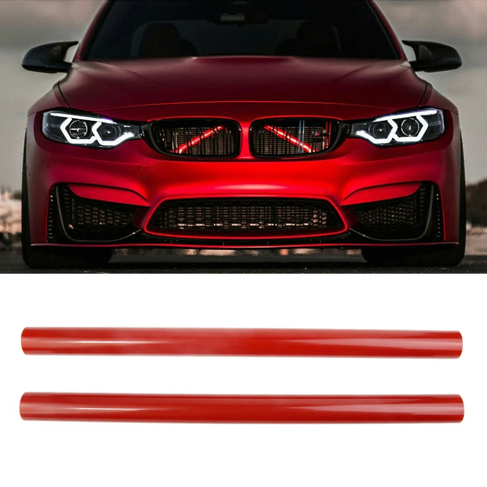 

Front Grille Trim Strips Cover Red Grill Bar V Brace Sport Style Strip Cover Frame For BMW E60 E65 E66 Car Decorations Stick