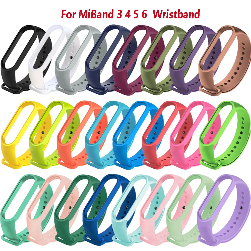 

Silicone Strap for Xiaomi Mi Band 7 6 5 4 3 Sport Wristband Mi Band 3 4 replacement straps bracelet for pulseira mi band 5 6 7