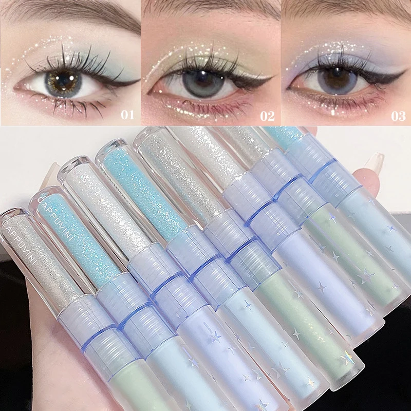 

Sequins Liquid Eyeshadow Glitter Diamond Eye Shadow Shiny Eyes Double Head Comestic Tools Girl Sweet Makeup Wholesale