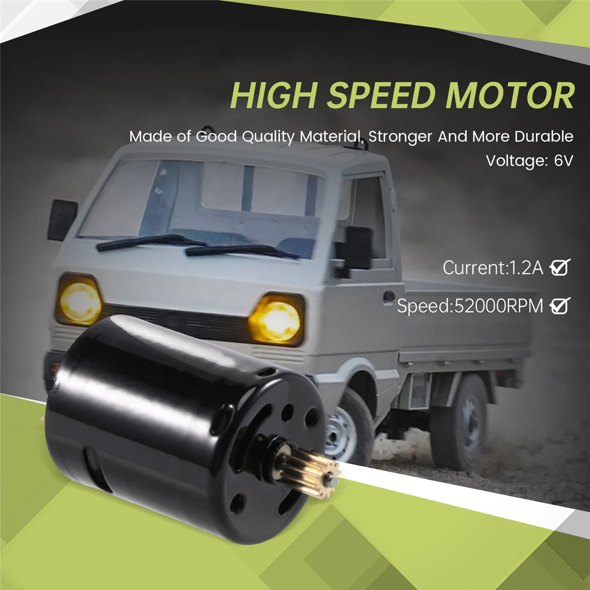 Матовый двигатель RC Car 6V 370 для WPL C14 C24 C34 B14 B24 B16 B36 1/16 Грузовик Обновление