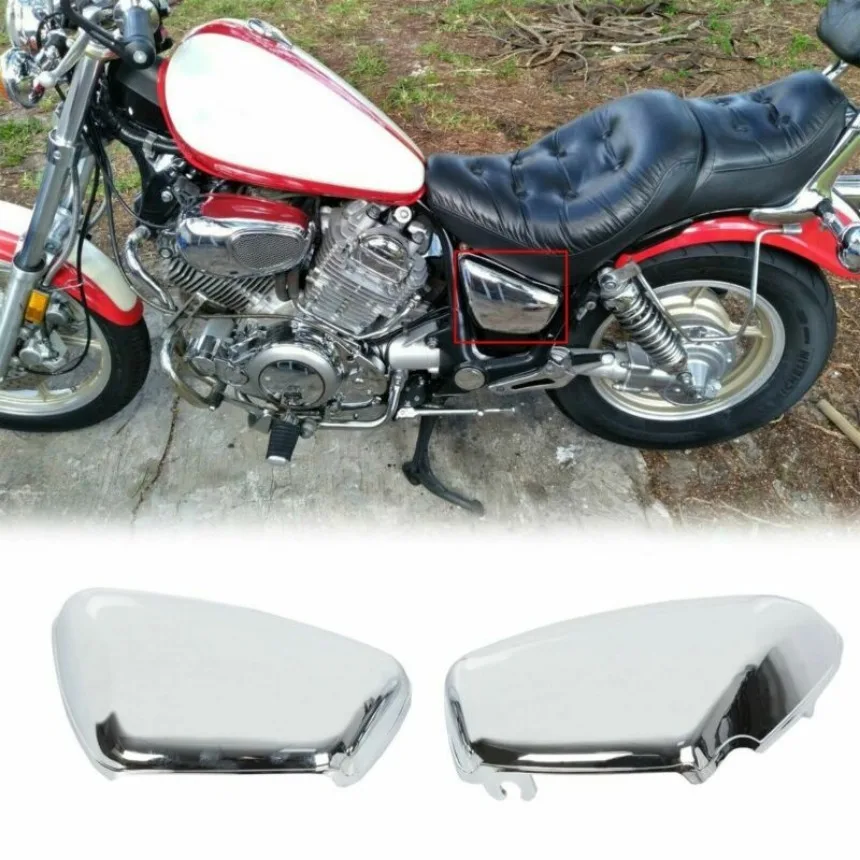 

Хромированный боковой обтекатель для аккумулятора мотоцикла, защитный тепловой экран, декоративный чехол, подходит для Yamaha Virago 700 750 1000 1100 1986 и выше