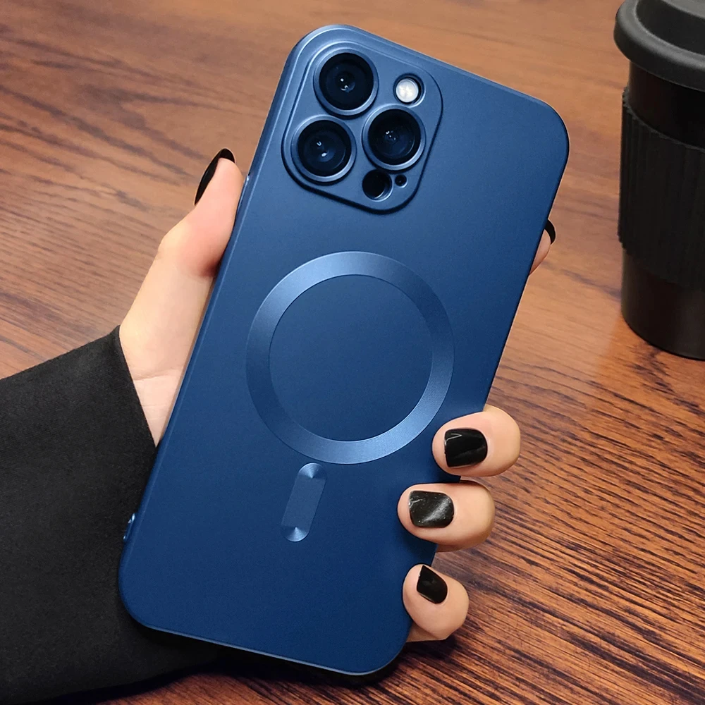 Магнитный чехол Apple iPhone 15 14 13 12 11 Pro Max Plus с матовой отделкой моющийся защита от