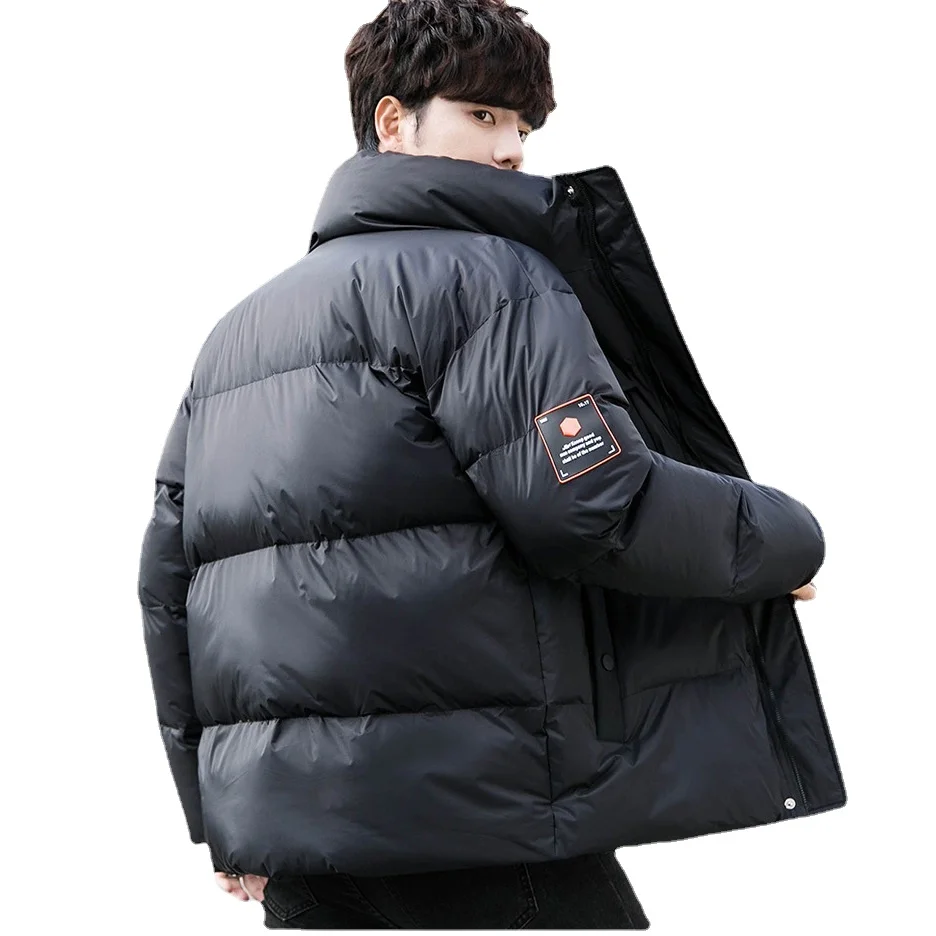 Plus Size Outdoor Sports Coats Harajuku Parkas Winter Color Blocking Stand Collar Thickened Warm Cotton Padded Jacket Men