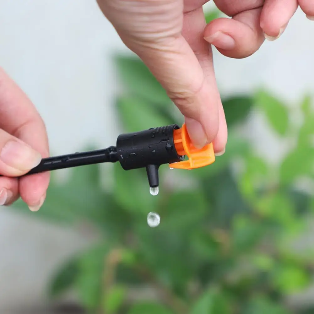 

10 шт. капельная головка с регулируемой компенсацией давления, вращающаяся на 360 градусов сопло, микро-разбрызгиватели полива, 4/7 мм шланг для дома G G0P6