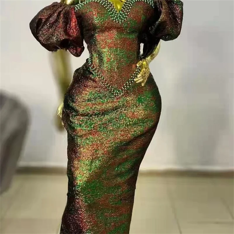 

2022 High Quality African Latest Tulle Lace Organza Fabric Brocade Jacquard Gilding Fabric Nigeria For Wedding Party Gown Dress