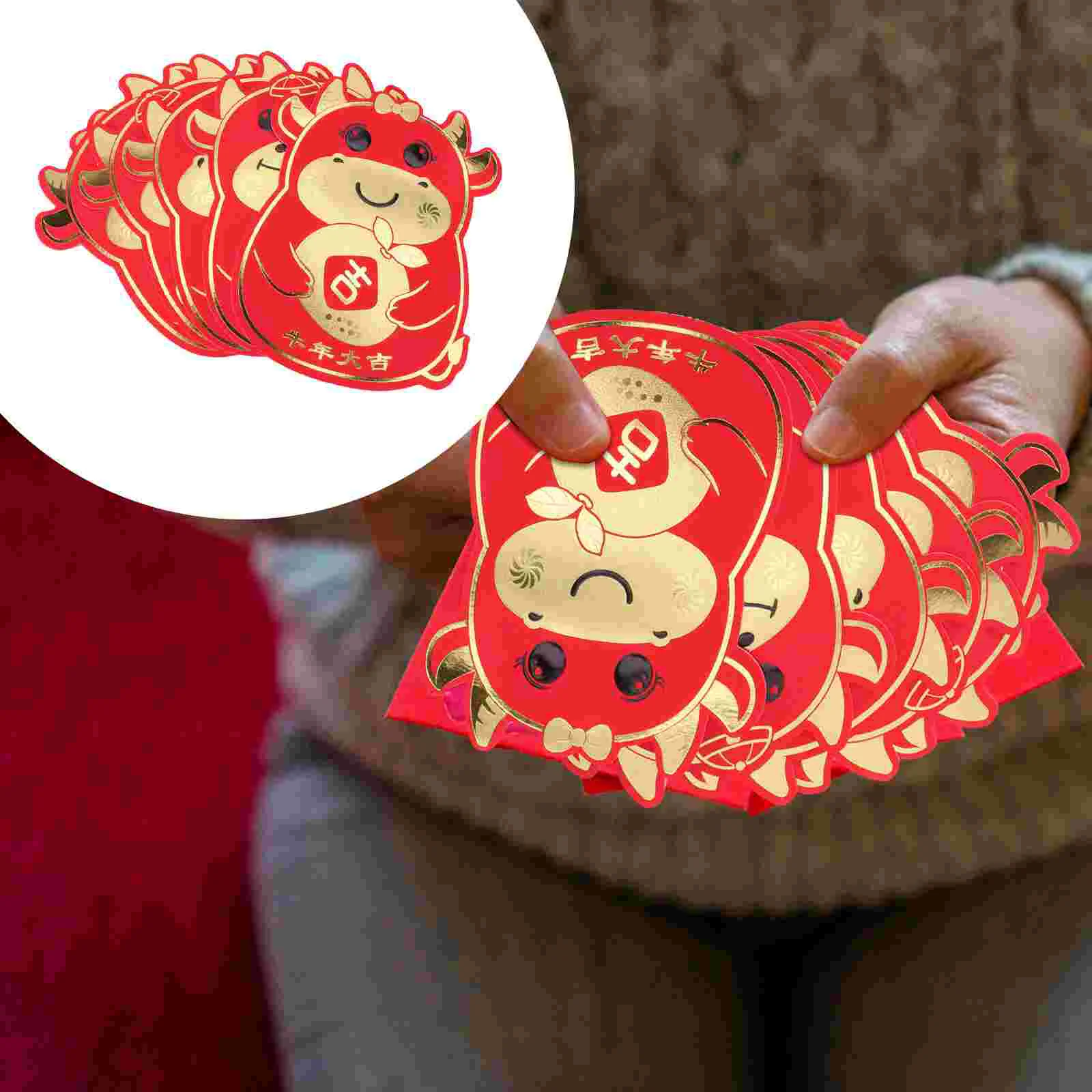 

Red Year Chinese Envelope New Money Packets Envelopes Wedding Luckythe Pocket Ox Decoration Pockets Gift S Style Packet Children