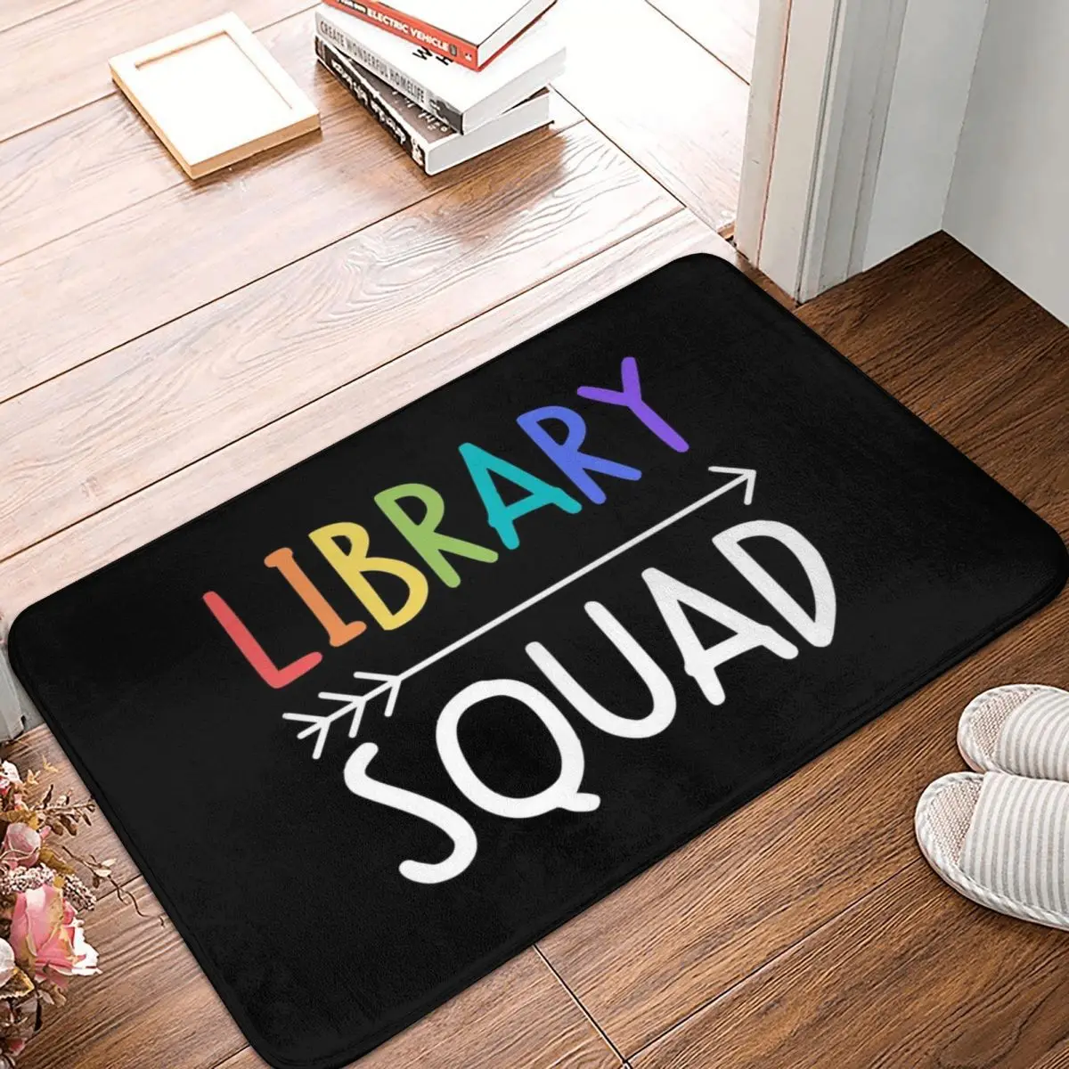 

Library Squad Bath Door Mat Rug Carpet Decor Entrance Living Room Home Kitchen Bedroom Anti-slip Bedside Bathmat Doormat Cute 3D