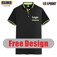 elike summer new fashion polyester pocket polo shirt custom logo embroidery personal design brand print men and women tops s 5xl