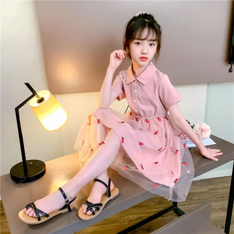 

Children's Clothing Girls' Summer Dress Children's Middle and Big Children's Summer Korean New Skirt Girls' Fashionable Princess