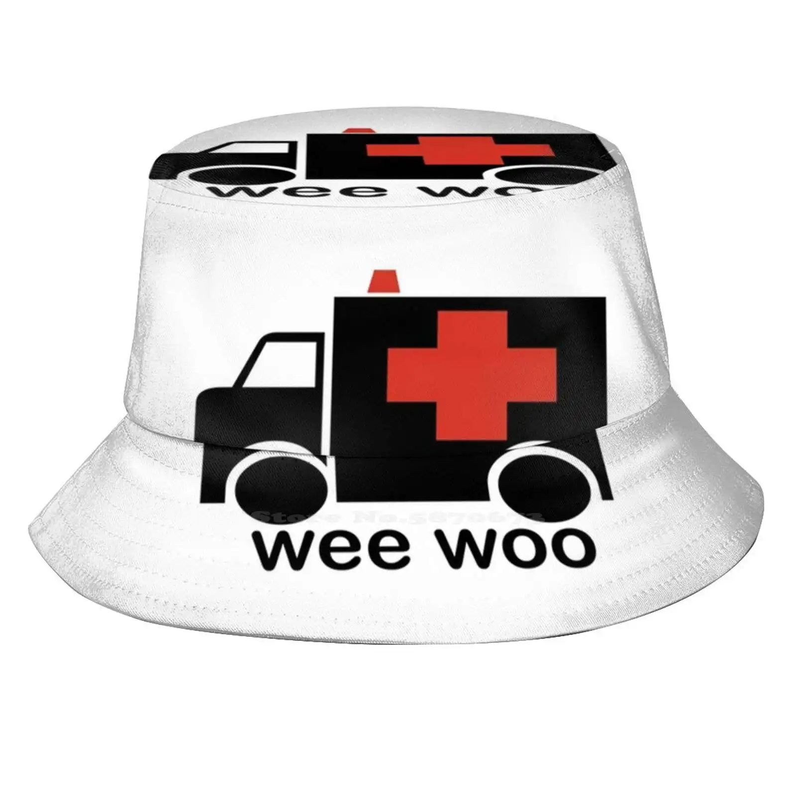 

Ambulance Wee Woo Large Font Unisex Fisherman Hats Bucket Hats Ambulance Emt Paramedic Emergency Room Emergency Technician