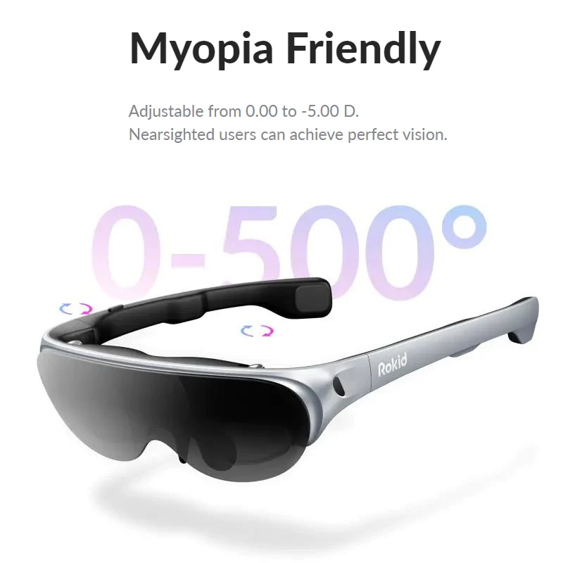 

all-in-one Smart Glasses Rokid Air VR Glasses Home Game Viewing Device 120" Screen with 1080P OLED Dual Display 43°FoV 55PPD