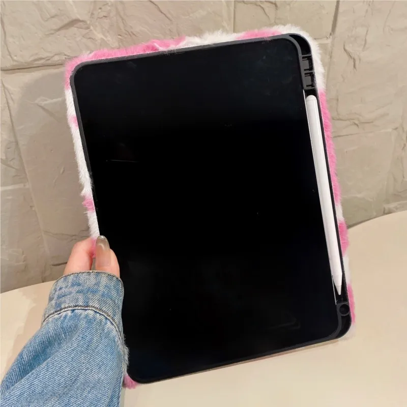 Фото Чехол для планшета с принтом коровы и пушистым кроликом для Samsung Tab S10 FE/A9+/A11+/S9/S7/Tad S11/S8 11 дюймов, Tab S7+ 12.4 дюймов с держателем для стилуса №5