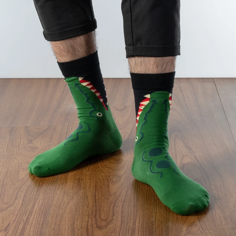 Novelty Funny Men Graphic Cotton Short Socks With Print Combed Colorful Oil Painting Cartoon Striped Animal Retro Cute Unisex