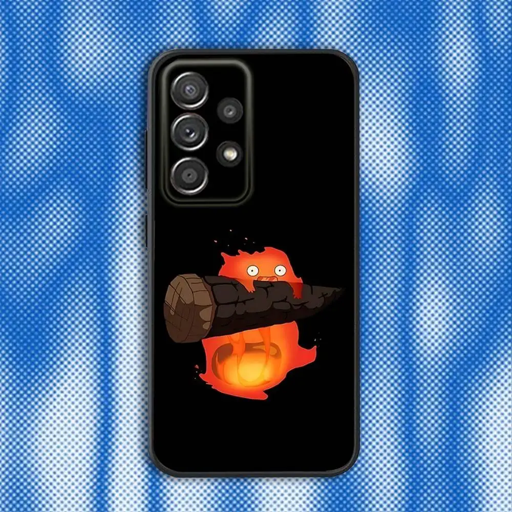 Фото Чехол для телефона Cute Fire C-Calcifer для Samsung S25, S24, S21, S22, S23, S30, Ultra, S20, Plus, Fe, Lite, Note, 10,9,5G, черный чехол №3