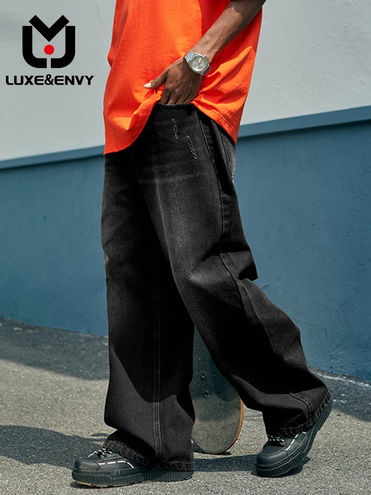 

Роскошные & ENVY мужские прямые мешковатые джинсы в стиле ретро с широкими штанинами, хипстерские уличные брюки, весна-осень 2023 Новинка