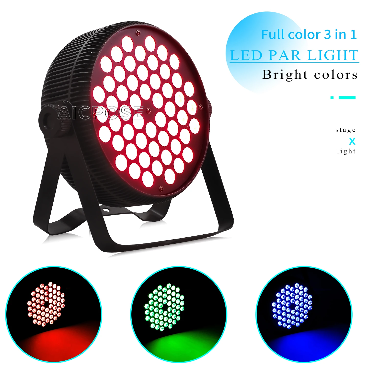 

54x3W RGB Full Color 3 in 1 LED Par Light Aluminum Flat Spot Light DMX Control Stage Light For Stage Show DJ Disco Party Wedding