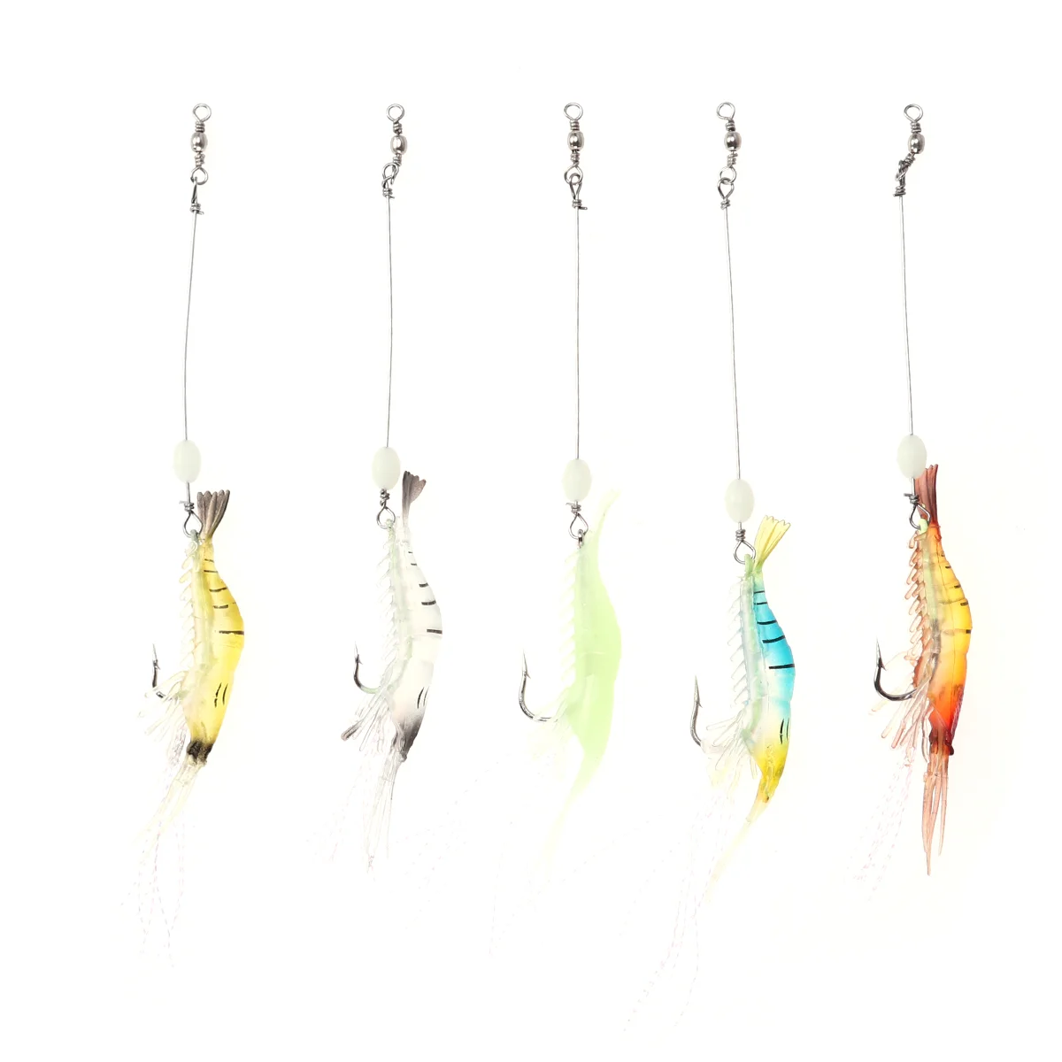 

5 Pcs Artificial Fishing Lures Bionic Shrimp Fishing Lures Fishing Tackle High Simulation Luminous Night Glow Baits