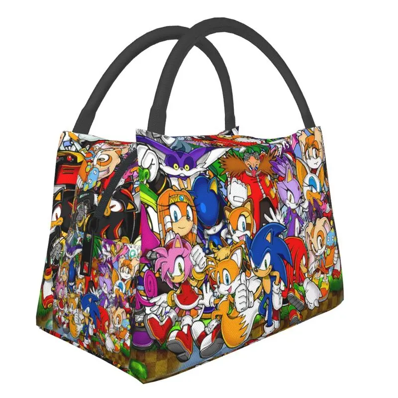 

Sonics The Hedgehog Insulated Lunch Bags for Women Leakproof Cooler Thermal Lunch Box Beach Camping Travel